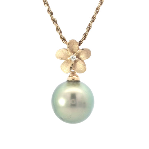 14k Yellow Gold Plumeria with