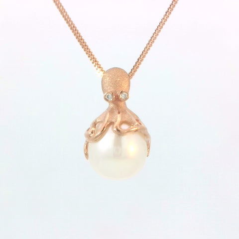 14k Rose Gold Octopus Pendant