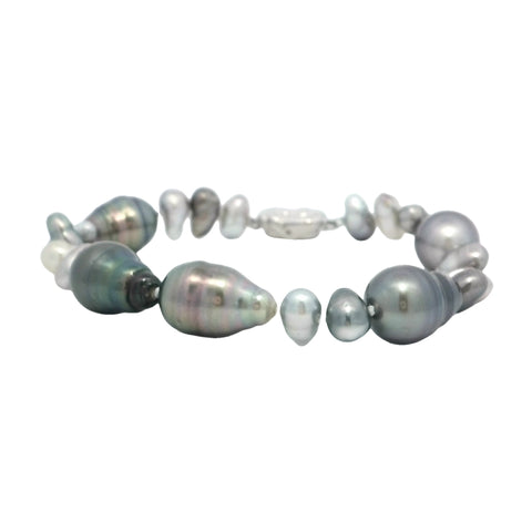 Tahitian Pearl and Keshi Bracelet