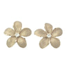 13mm Plumeria Stud Earrings in Yellow Gold