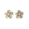 11mm Plumeria Stud Earrings in Yellow Gold