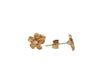 8mm Plumeria Stud Earrings in Yellow Gold
