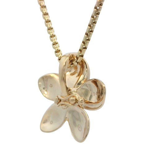 20mm Plumeria Enhancer Pendant in Yellow Gold