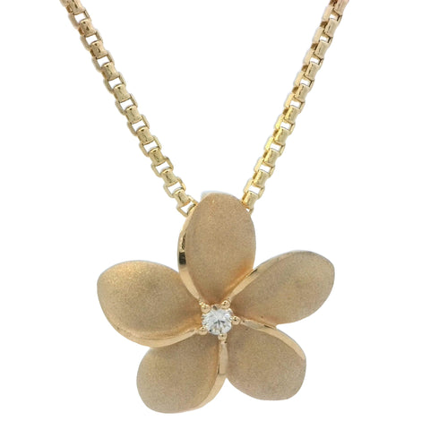 20mm Plumeria Enhancer Pendant in Yellow Gold