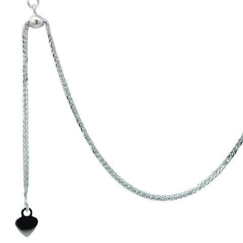 Adjustable Espiga Chain in White Gold - 1.4mm