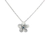 11mm Plumeria Slide in White Gold with Blue Diamond