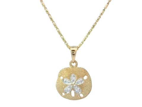 Sand Dollar Pendant in Yellow Gold