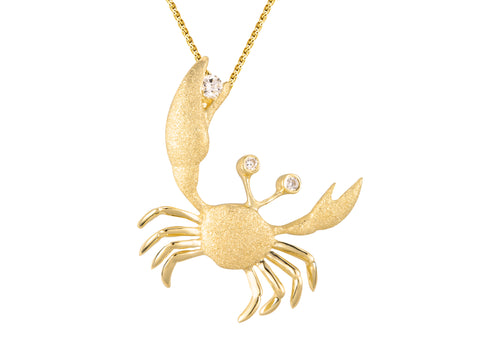 14K 22MM CRAB PENDANT 3 DIA T/