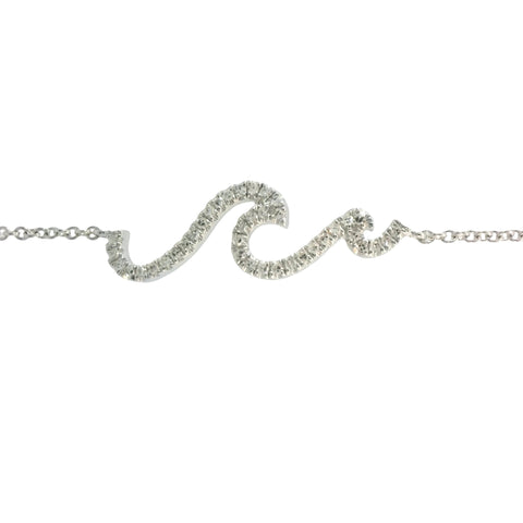 Wave Bracelet in White Gold
