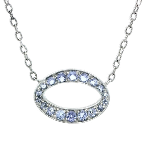 Tanzanite Necklace In Precious Silver