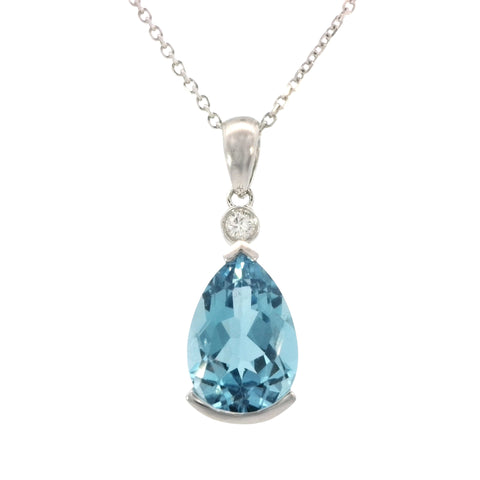 Blue Topaz Necklace in Sterling Silver