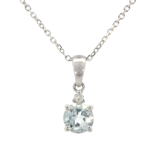 Aquamarine Necklace in Sterling Silver