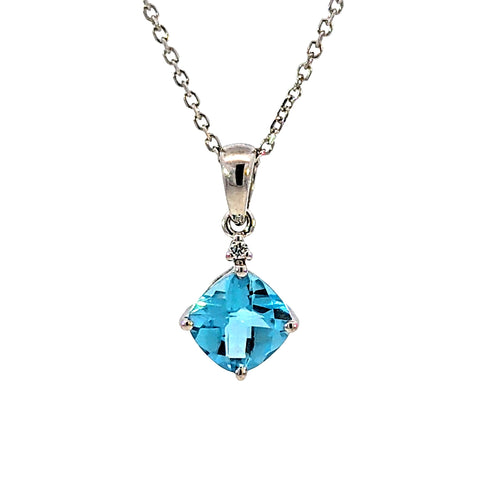 Sterling Silver Blue Topaz Nec