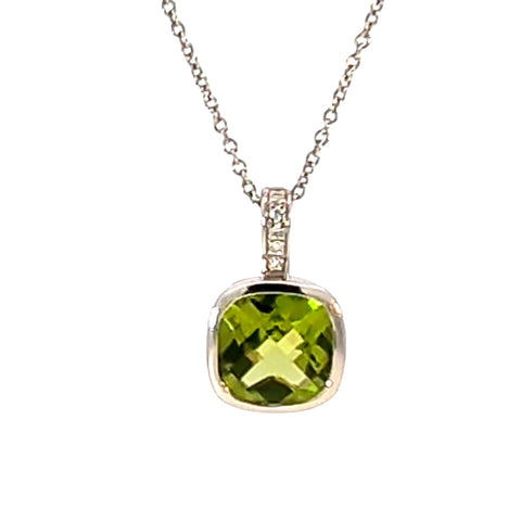 Sterling Silver Cushion Cut Pe