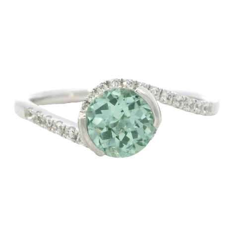 Lab Grown Green Sapphire Ring in Sterling Silver