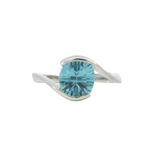 Sterling Silver Blue Topaz Rin