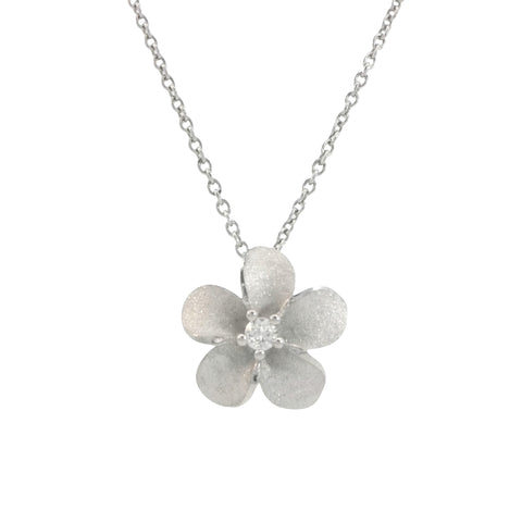13mm Plumeria Slide Pendant in Precious Silver