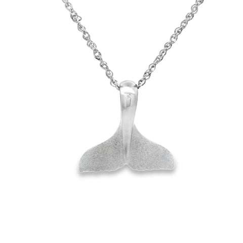 Whale Tail Pendant in Silver - Small