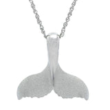 Whale Tail Pendant in Silver - Medium