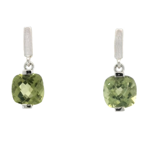 Peridot Drop Earrings in Sterling Silver