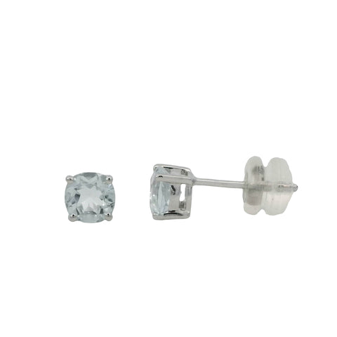 Aquamarine Stud Earrings in Sterling Silver