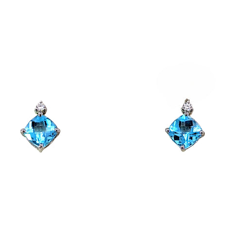 Sterling Silver Blue Topaz Stu