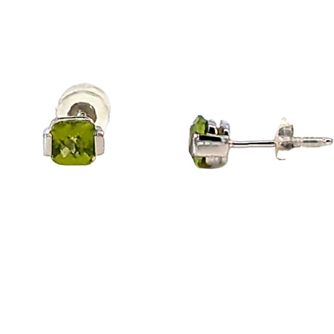 Sterling Silver Peridot Stud E