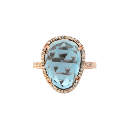 London Blue Topaz Ring in Rose Gold