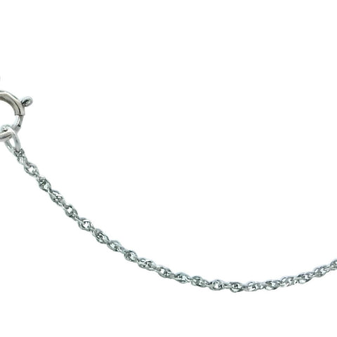 Baby Diamond Cut Rope Chain in White Gold - 20”