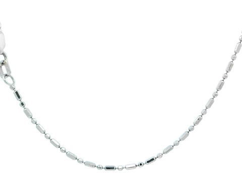 Bead and Bar Chain in White Gold - 18