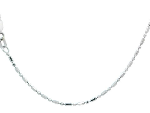 Bead and Bar Chain in White Gold