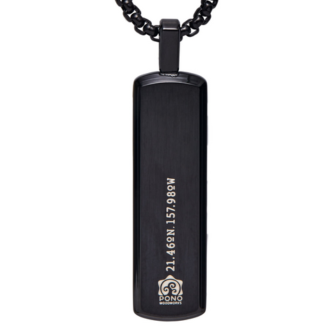 Eternity Koa and Abalone Pendant in Black