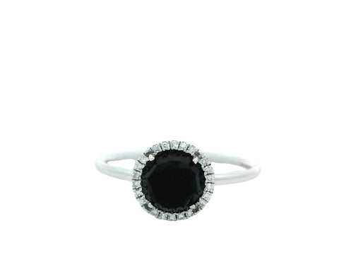 Black Onyx Ring in White Gold