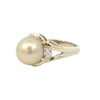 Golden South Sea Pearl and Diamonds Ring in Yellow Gold