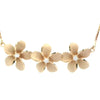 Three Plumeria Necklace in Yellow Gold
