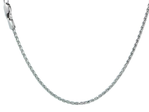 Round Wheat Chain in White Gold