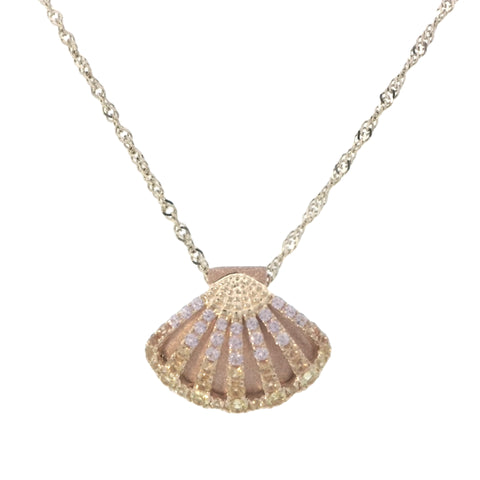 Sapphire Sunrise Shell Pendant -Small