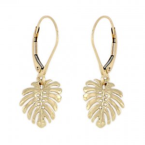 Monstera Leverback Earrings