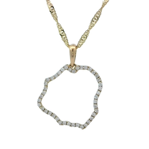 Kauai Diamond Outline Pendant in Yellow Gold