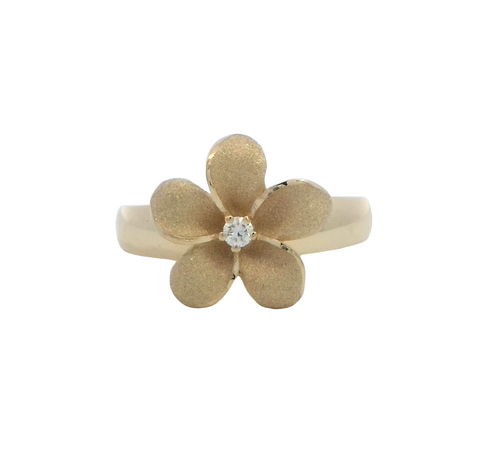 Plumeria Ring in Yellow Gold