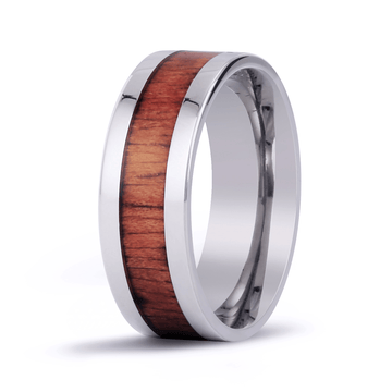 Hawaiian Koa Wood Titanium Ring - Classic style