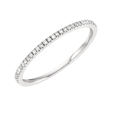 Halfway Diamond Band in White Gold