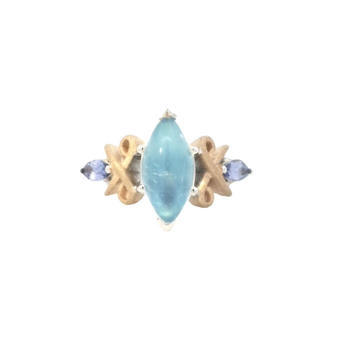 Moonstone Ring with Tanzanites
