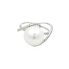 White South Sea Pearl Ring wih Diamonds in White Gold