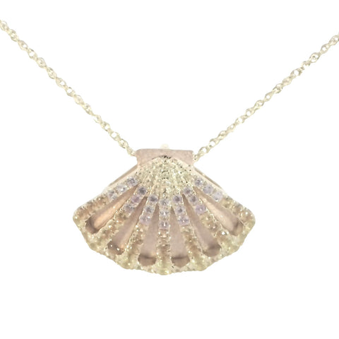 Sapphire Sunrise Shell Pendant in Gold - Medium