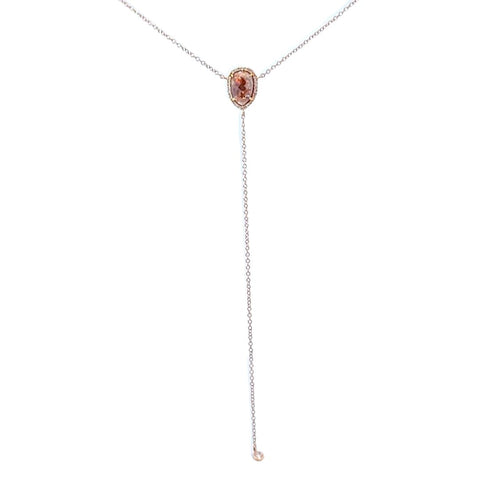 Rustic Diamond Necklace in Rose Gold