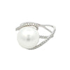 White South Sea Pearl Ring wih Diamonds in White Gold