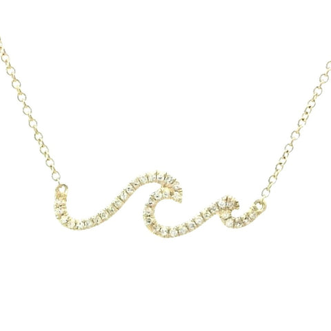 Mini Wave Necklace in Yellow Gold