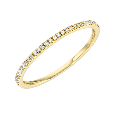 Diamond Halfway Band in Yellow Gold - 6.5