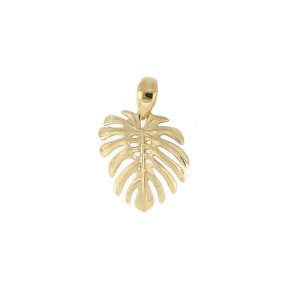 Yellow Gold Plated Monstera Pe